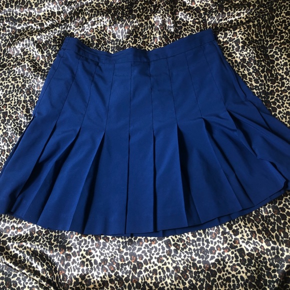 Dresses & Skirts - Y2k High Waisted Pleated Dark Blue Skirt